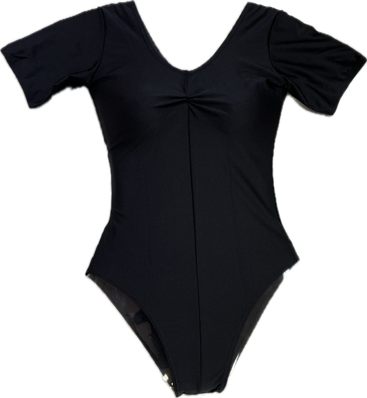 'Lorraine' Short Sleeve Nylon Lycra Leotard