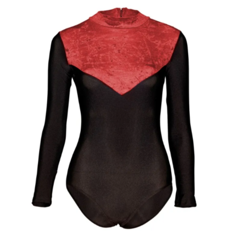 'Toto' Crushed Velour and Lycra Leotard