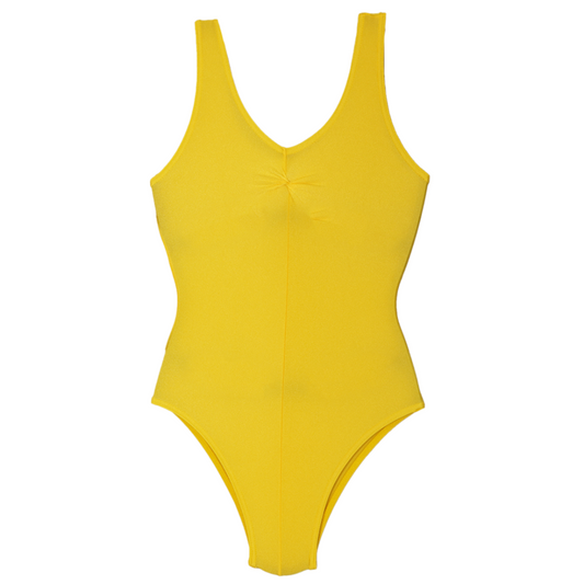 'Louise'Nylon Lycra Leotard - Yellow