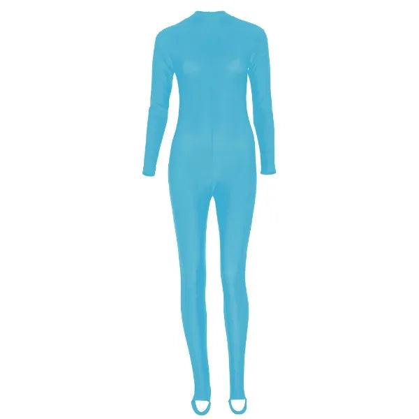 'Sasha Longsleeve High Neck Catsuit Keyhole back'